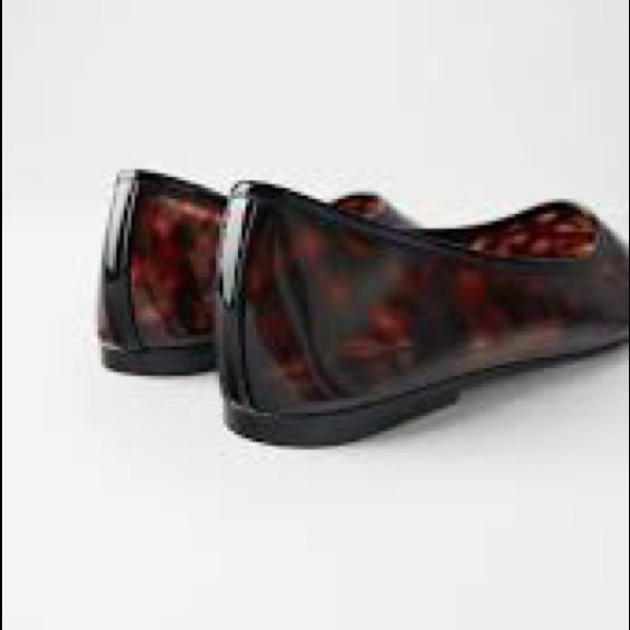 Zara Tortoiseshell Effect Ballet Flats - Picture 5 of 8